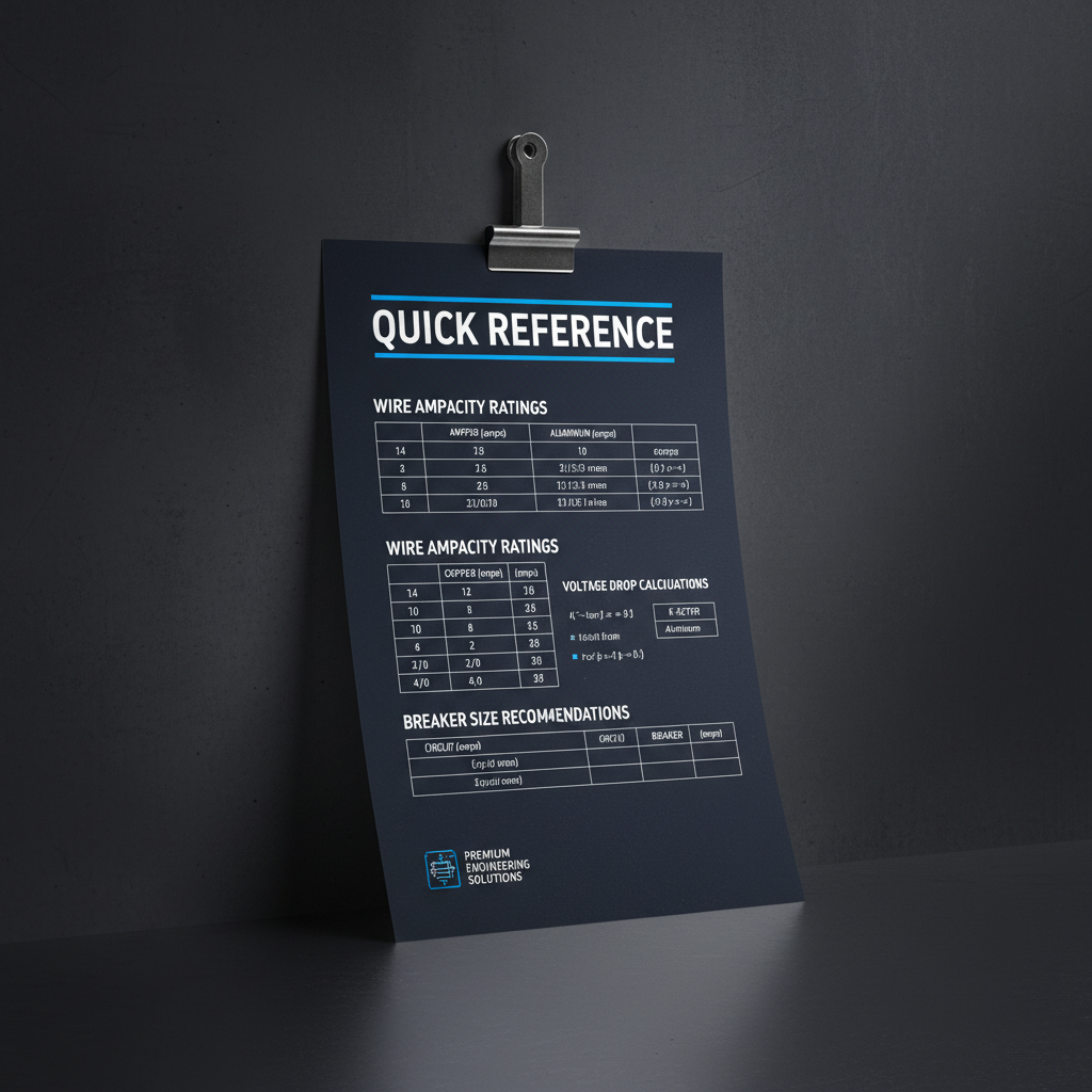 Cable Ampacity & Voltage Drop Quick Reference